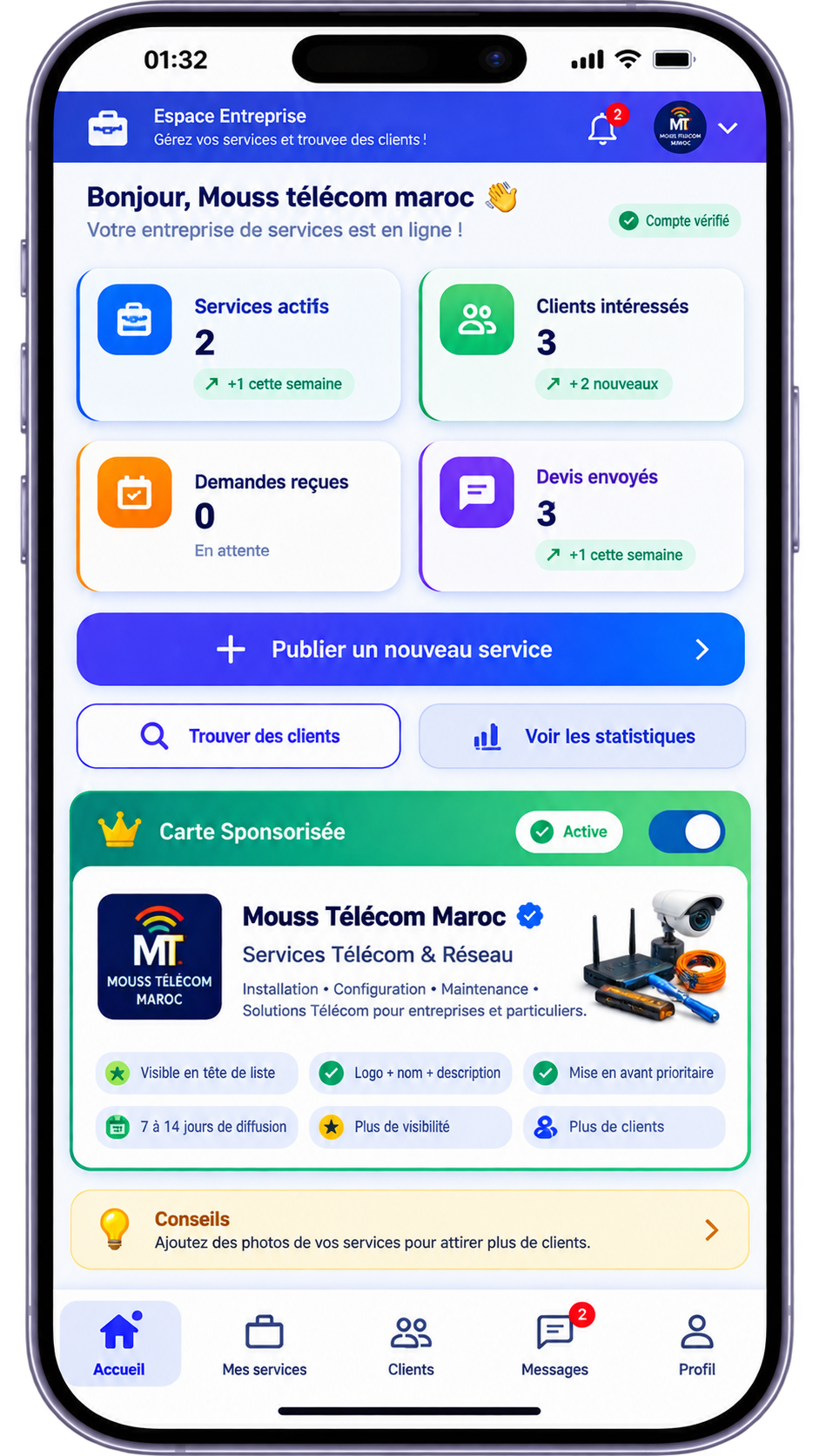 Trouver des clients pour son entreprise sur WorkPass Maroc